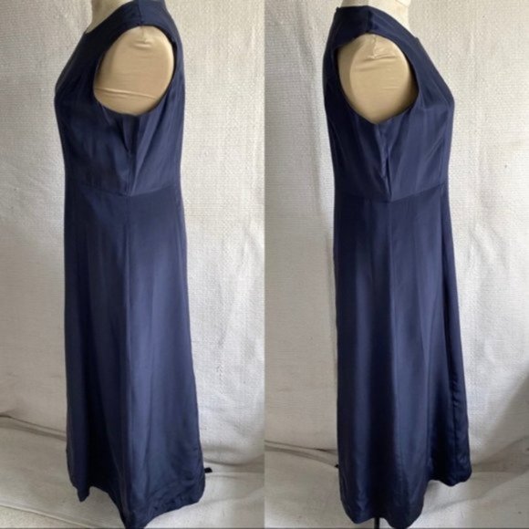 Vintage 100% Silk 14 Simple Maxi Long Dress Black - Picture 2 of 7